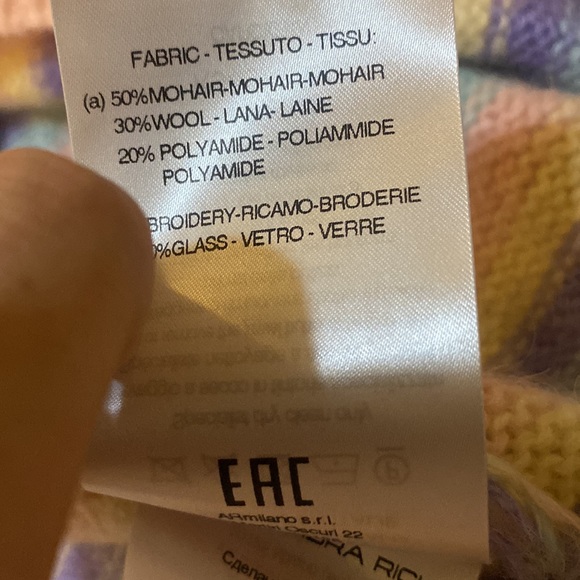 Alessandra Rich Stripe Mohair Knitted Cardigan With Hotfix size 44 - Picture 7 of 9